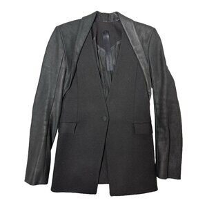 Gareth Pugh Lamb Leather & Wool Jacket